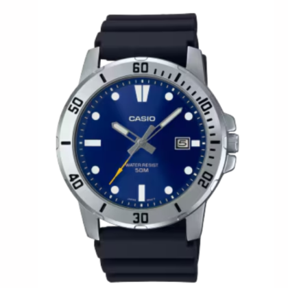 Casio General MTP-VD01-2EV Black Resin Band Men Watch